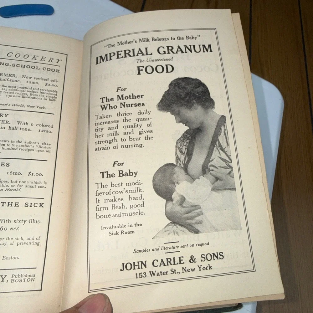 1913 Food and Cookery for‎ the Sick and Convalescent Fannie Farmer Antique Book